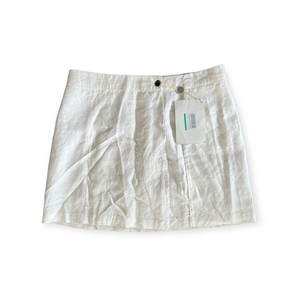 Onia white linen wrap skirt mini XL new nwt